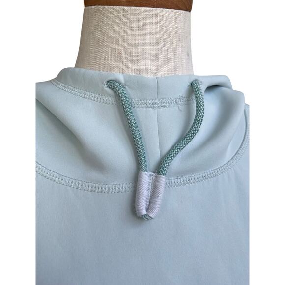 Free People Movement Light Blue Reach The Summit Cropped Hoodie Crop High Neck S - Picture 4 of 14